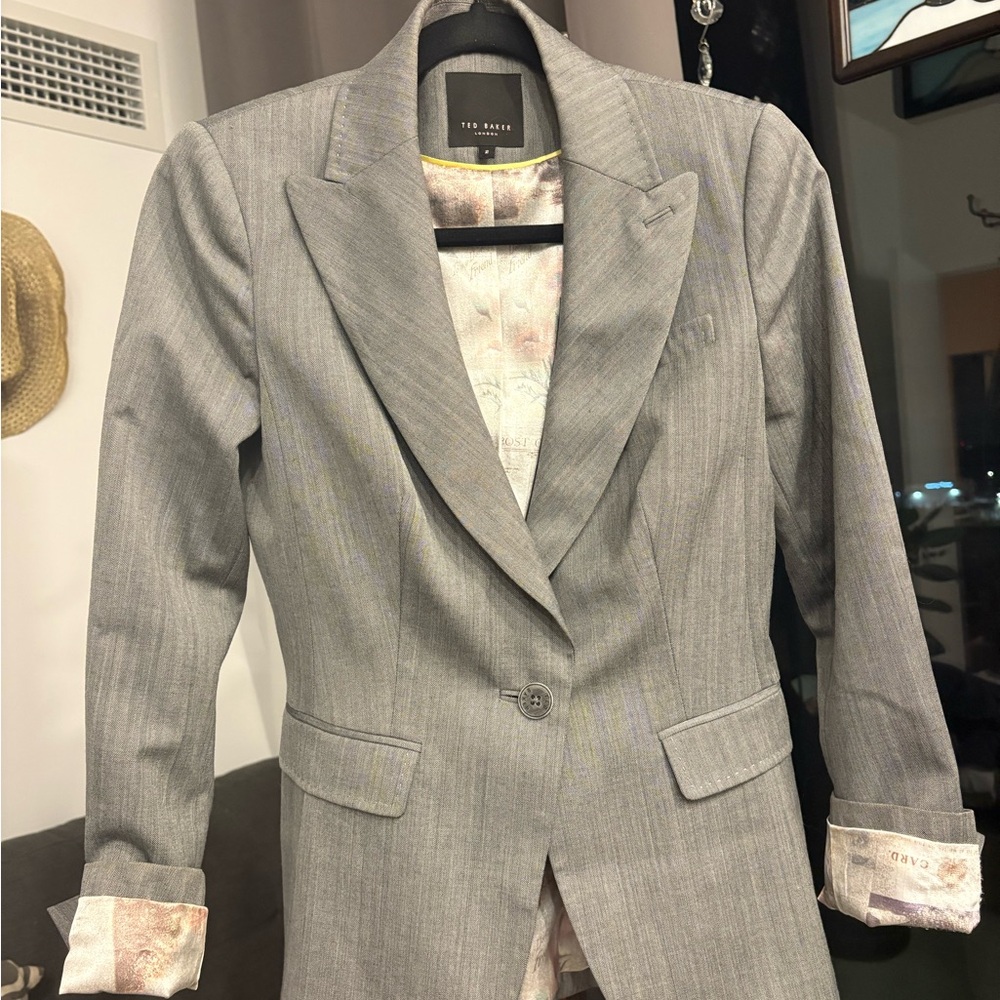 Ted Baker Light Gray Pinstripe women's Blazer